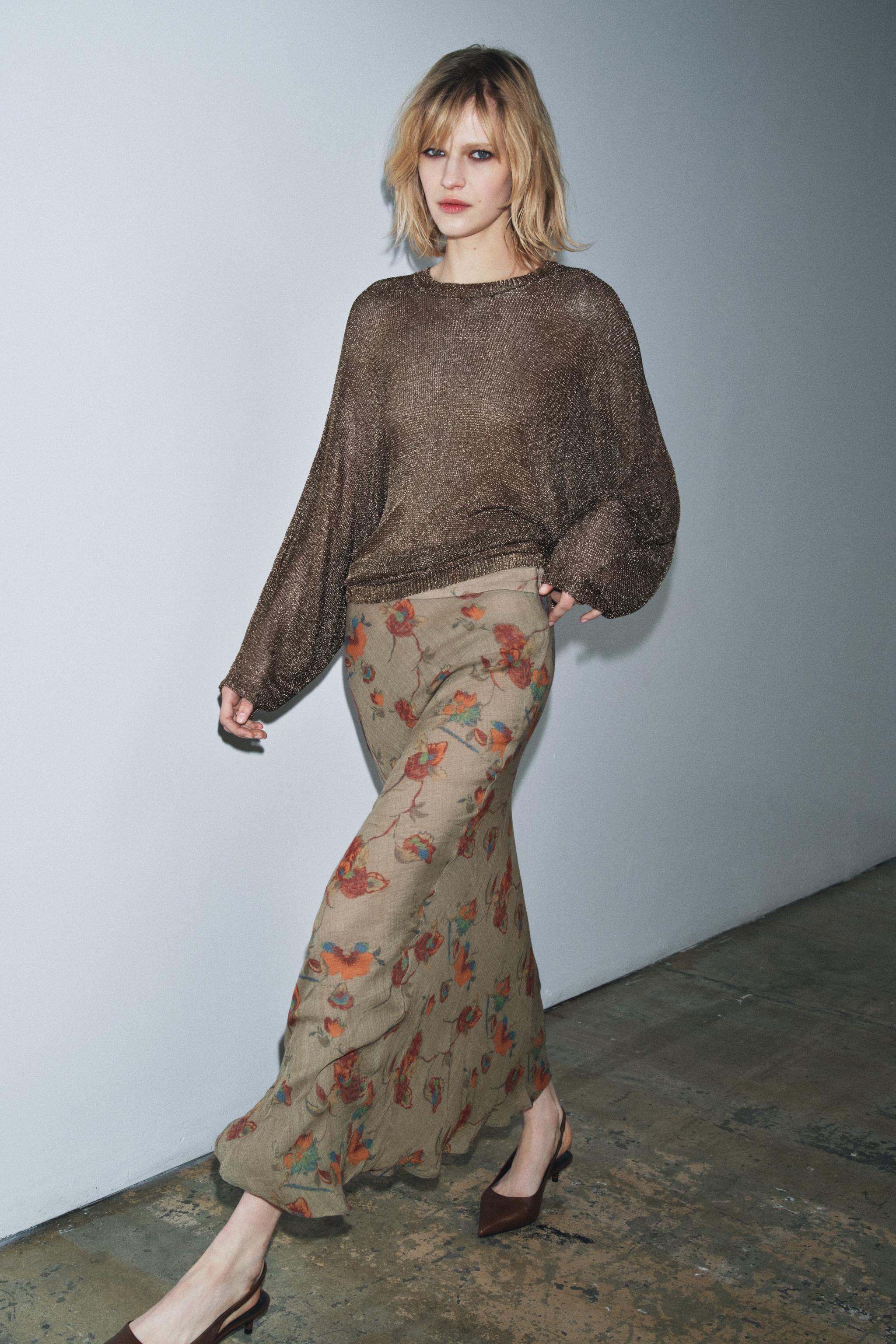 ZW COLLECTION FLORAL WOOL SKIRT